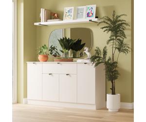 Bora Large Sideboard Off-White 4 Doors 2 Shelves 1 Drawer 144cm