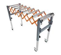 Bora Portamate Adjustable Conveyor Roller Stand, Infeed/Outfeed Support, Expandable Gravity Conveyor, 135kg Weight Capacity, Locking Swivel Castor Wheels, PM-2700
