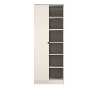 Welcome Furniture Ready Assembled Bora 1 Door Open Shelf Double Wardrobe, Multi