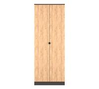 Bora Tall Wardrobe Oak & Dark Grey 2 Doors 1 Shelf 196cm