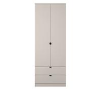 Bora Tall Wardrobe Off-White 2 Doors 2 Drawers 196cm