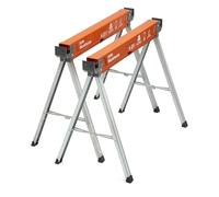 BORA Workhorse Saw Horses 2 Pack Folding Heavy Duty Legs, Metal Saw Horse with 2x4 Bracket Professional Saw Horse for Woodworking Carpenters Contractors PM-3350T