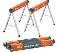 Bora Workhorse Saw Horses 2 Pack Folding Heavy Duty Legs, Metal with 2x4 Bracket Professional for woodworking Carpenters Contractors PM-3350T
