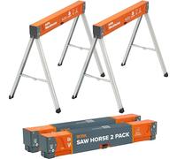 BORA Workhorse Saw Horses 2 Pack Folding Heavy Duty Sawhorse Pair with Adjustable Legs, Heavy Duty Saw horse for Contractors Portable Workbench PM-3330T, Orange