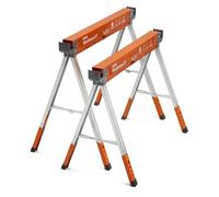 BORA Workhorse XT Saw Horses 2 Pack Folding Heavy Duty Adjustable Height Sawhorse Pair with Adjustable Legs, Heavy Duty Saw Horse for Contractors Portable Workbench w/Built in Bottle Opener PM-3360T