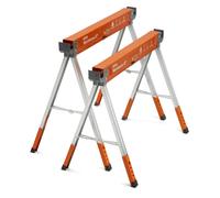 BORA Workhorse XT Saw Horses 2 Pack Folding Heavy Duty Adjustable Height Sawhorse Pair with Adjustable Legs Heavy Duty Saw horse for Contractors