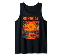 Boracay Philippines, Fun Sunset Beach Palm Tree and Coconuts Tank Top