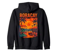 Boracay Philippines, Fun Sunset Beach Palm Tree and Coconuts Zip Hoodie