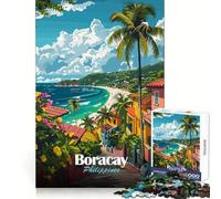 Boracay Philippines Tropical Island View for Adults 1000 Piece Jigsaw Puzzle Logic Ability Quiet Enjoyment Secure Join Great Gift (38X52CM)