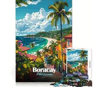 Boracay Philippines Tropical Island View Jigsaw Puzzles for Adults 1000 Mind Exercise Stress Free Fun Crisp Edges Thoughtful Gift (38X26CM)