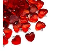 Boranran 50 Pcs Resin Pendants Assorted Shapes, Bulk for DIY Jewelry Making, 50 Pcs-Heart, Resin, No Gemstone