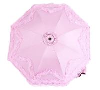 BORATO Sun Umbrella Sunscreen Anti-Uv Lace Princess Umbrella Rain Fold Compact Travel Uortable Sun Parasol Windproof Vintage Lolita Sunshade-Pink,Manual