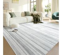 Boraya Area Rugs for Living Room: 5x7 Washable Boho Rug for Bedroom Large Neutral Bohemian Moroccan Farmhouse Geometric Dining Room Rugs Ultra Soft Floor Carpet Indoor for Home Office - Grey