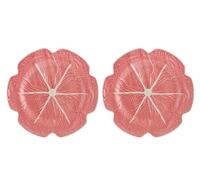 Bordallo Pinheiro Pink Cabbage Charger Plate Set of 2 Large Pink Leaf Motif Earthenware Plates - Handcrafted Portuguese Tableware Serving Platter, Dessert Salad Charcuterie Board Centerpiece 12" D