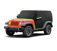 BORDAN Full Door Cab Car Cover Snow Cover for Jeep Wrangler YJ TJ 2 Door Rain Cover, for Wrangler 2 Door Cab Cover Waterproof Windproof Cover Snowproof Car Windshield Cover with 420D Oxford
