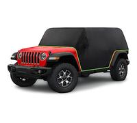 BORDAN Waterproof Cab Cover for Jeep Wrangler JK JL 4 Door with Hardtop Removed, with 420D Oxford Fabric Cab Car Cover (Black)