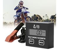 BORDEAG Digital Tachometer, 2 Stroke Inductive Tachometer, Digital Speedometer with Hour Counter, Suitable for Motorcycle, Snow Blower, Motocross Lawn Mower, Generator, Chainsaw
