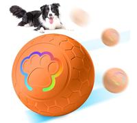 BORDEAG Interactive Dog Ball Toy: Self-Rolling Ball Dog, Durable Automatic Rolling Ball with LED Lights, Dog Toy Ball for Small, Medium, Large Dogs (Orange)