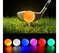 BORDEAG Luminous Golf Balls, Pack of 6 LED Golf Balls, 42.6mm, 6 Colors, Night Training