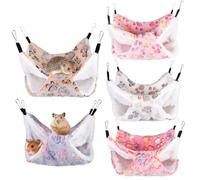 BORDEAG Pack of 5 Guinea Pig Hammocks for Rats, Cuddly Cave Hammock for Small Animals, Guinea Pigs, Small Animals, Bed Cave Accessories, Toy