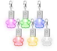 BORDEAG Pack of 6 Dog Light Pendant LED Flashing Light, Safety Pet Lights, Light Pendant, Safety LED Flashing Light, Rechargeable with 3 Flashing Modes, for Dog Night Walks