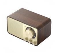 BORDEAG Retro Radio with Bluetooth, Nostalgia Radio, Small, 5 Watt Speaker, Vintage, Suitcase, Kitchen Radio, AUX/USB, TF Card Slot, FM Radio, Bluetooth 5.0, Brown
