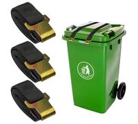 BORDEAG Wheelie Bin Locks for Animals, Pack of 3 Bin Locks for Animals, Wheelie Bin Lid Lock, Wheelie Bin Closure, Adjustable Wheelie Bin Lock for Outdoor, Dogs, Bears