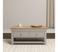 Bordeaux 2 Drawer Coffee Table - Ivory/Oak