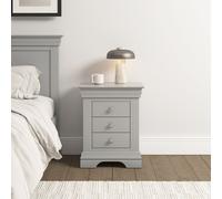 Seconique Bordeaux 3 Drawer Bedside Pebble Grey Fully Assembled