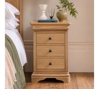 Bordeaux Bedside Cabinet - 3 Drawer - Natural - Oak