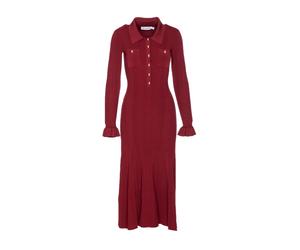 Bordeaux Dress Aw25 Elegant Chic Style, female, Self Portrait, Knitted Dresses, Red, S, Dresses S