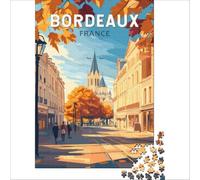 Bordeaux France Puzzles for Adults 1000 Piece | beautiful landmark artwork for travel enthusiasts to enjoy building and dreaming of future trips to enjoy at home38x26cm