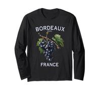 Bordeaux Médoc Grapes French Vineyard Art France Wine Long Sleeve T-Shirt