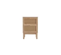 Bordeaux Rattan Bedside Cabinet - Boho Charm with Luxe Gold Accents