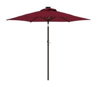 (bordeaux red) vidaXL Garden Parasol with LEDs and Steel Pole Sun Shade Outdoor Umbrella