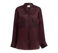 Bordeaux Shirt Matte Finish Chest Pockets - female - Khaite - Shirts - Red - M - Blouses & Shirts M