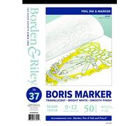 Borden & Riley 9" x 12" #37 Boris Marker Layout Bright White Translucent Bond Pad, 13.5 lb, 50 White Sheets, 1 Pad Each (037P091250)
