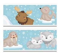 Border 15 cm x 200 cm for Children's Room Baby Room Decoration Sticker Wall Border Self-Adhesive Wall Sticker for Children Girls Boys Y033 (Arctic)