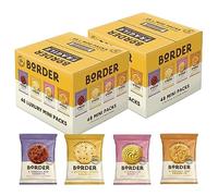 Border 4 Varieties Crafted Biscuits - Pack of 2 x 48 Mini Multipacks Individually Wrapped Biscuits & Cookies Gift Hamper Box with Topline Card. Great for Lunchbox Snacks, Part Bag Fillers.