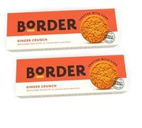 Border Biscuit Fiery Ginger Crunch 135g - Made with Real Ginger - With Warming Spicy Aroma - Deliciously Crunchy Treat - Perfect Food Gift for Biscuit Lovers (Pack of 2)