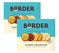 Border Biscuits Classic Collection Box 2×400 g | Assorted Biscuit Selection with Chocolate Viennese, Butterscotch Crunch, Shortbread Rings & More | Suitable for Vegetarians | Perfect for Sharing