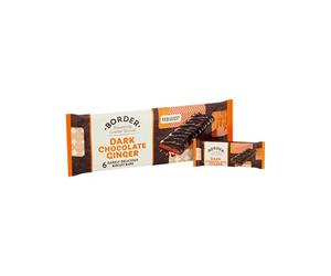 Border Biscuits - Dark Chocolate Ginger Bars - Premium Chocolate Biscuit Bars, Spiced Ginger Coated in Dark Chocolate,144g (Box of 18 packs)