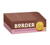 Border Biscuits - Light & Chocolately Viennese Whirls - Butterly Swirled Biscuits Lightly Coated in Milk Chocolate - Perfect as Morning Treat or Afternoon Snack, 150g (Box of 12 packs)