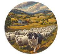 Border Collie 1000 Piece Animation Jigsaw Puzzles 100% Recycled Cardboard Beautiful Decoration for Adults And Kids 1000pcs (67.5x67.5cm)
