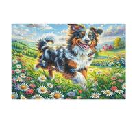 Border Collie 1000 Piece Pack Classic Jigsaw Puzzle Cute Animals Couple Puzzle Partners Ultra Difficult Wall Decor Easter New Year Cardboard 1000 PCS