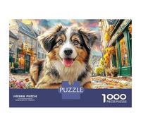 Border Collie 1000 Piece Precision-cut Pieces Happy Aussie Puppy Puzzle Lovers Gift Stress Relief Puzzle Family Game Night Limited Edition 38x26cm/1000pcs