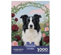 Border Collie 1000 Piece Puzzle Beautiful Decoration Puzzle Pet Dog Challenging Puzzles Gifts for Men38x26cm/1000pcs
