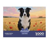 Border Collie 1000 Piece Puzzle Beautiful Decoration Puzzle Pet Dog Challenging Puzzles Gifts for Men70x50cm/1000pcs