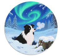 Border Collie 1000 Piece Round Puzzle For Adults And Kids Pet Dog Jigsaws Creative Unique Challenge Games Impossible Hard Difficult Challenging Puzzles 1000pcs (67.5x67.5cm)