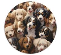 Border Collie 1000 Pieces Animation Round Jigsaw Puzzles Impossible Puzzle Educational Games for Adults And Kids 1000pcs (67.5x67.5cm)